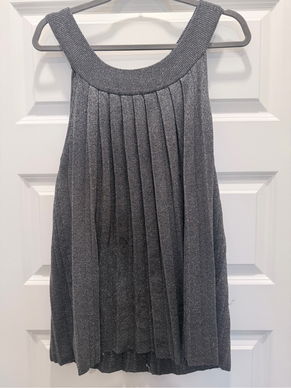 Grace Metallic Charcoal Knit Top